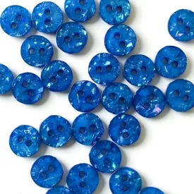 10mm - Blue Sparkly Button