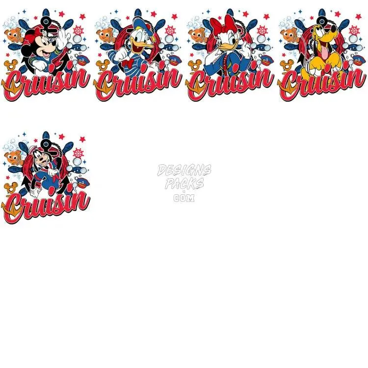 17 Cartoon Captain Cruisin Designs Bundle PNG