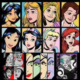 17 Evil Vs Princess Cartoon Designs Bundle PNG   AI