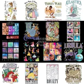 24 Cartoon Princess Movie Designs Bundle PNG