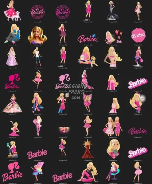 52 Doll Cartoon Designs Bundles PNG