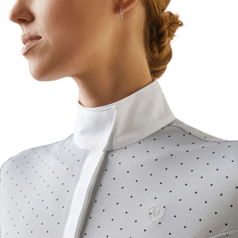 Ariat Aptos Ladies Show Shirt - Pearl Grey Dot