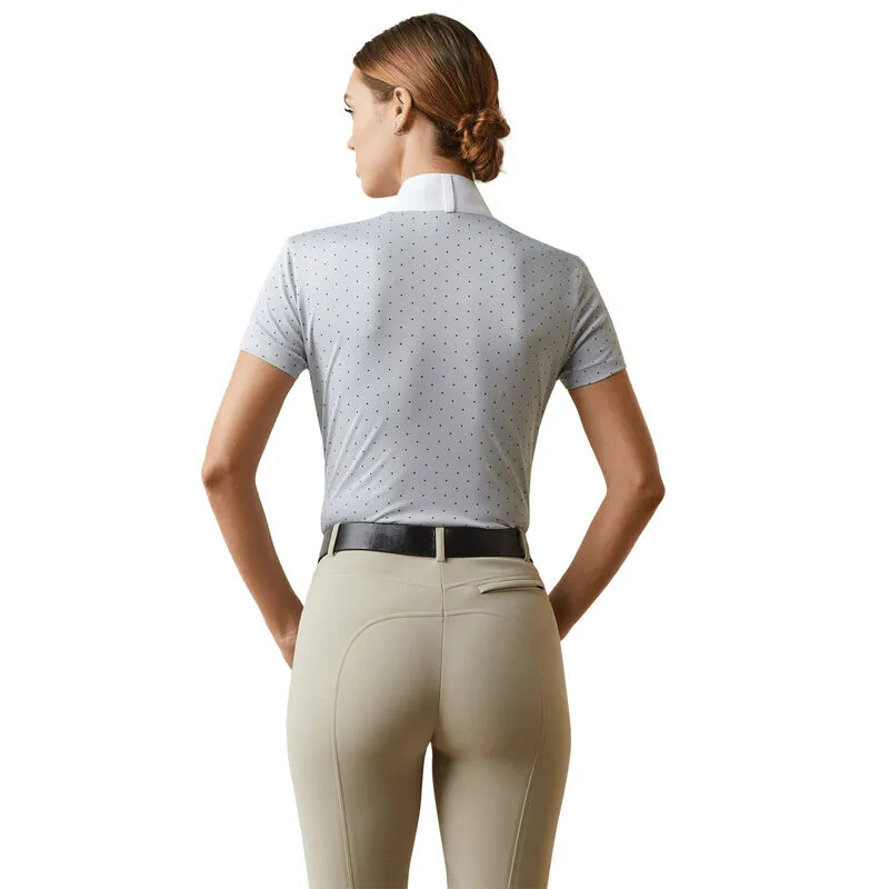 Ariat Aptos Ladies Show Shirt - Pearl Grey Dot