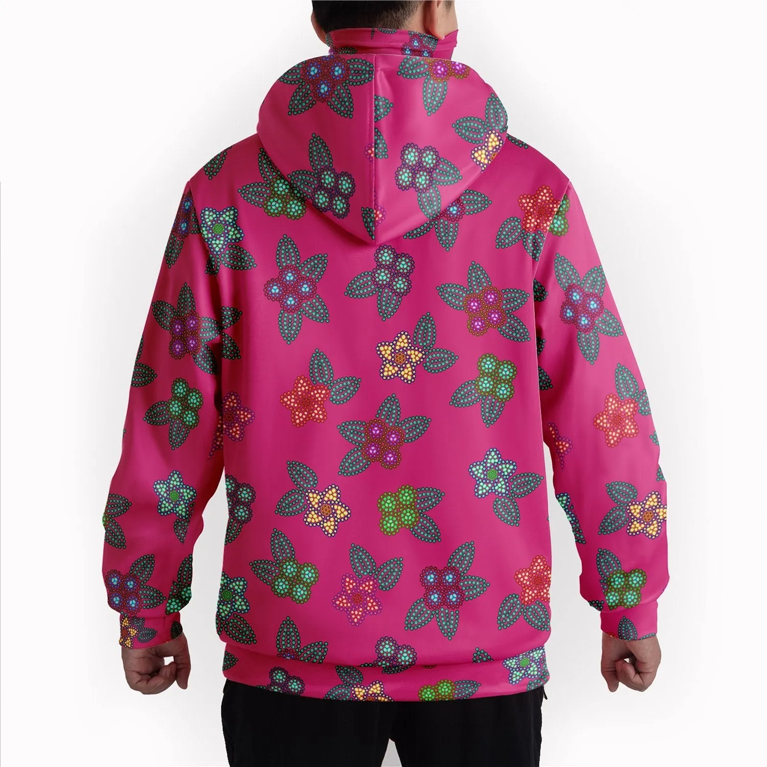 Berry Flowers Hoodie with Face Cover