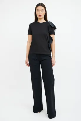 Black Side Ruffle T-Shirt