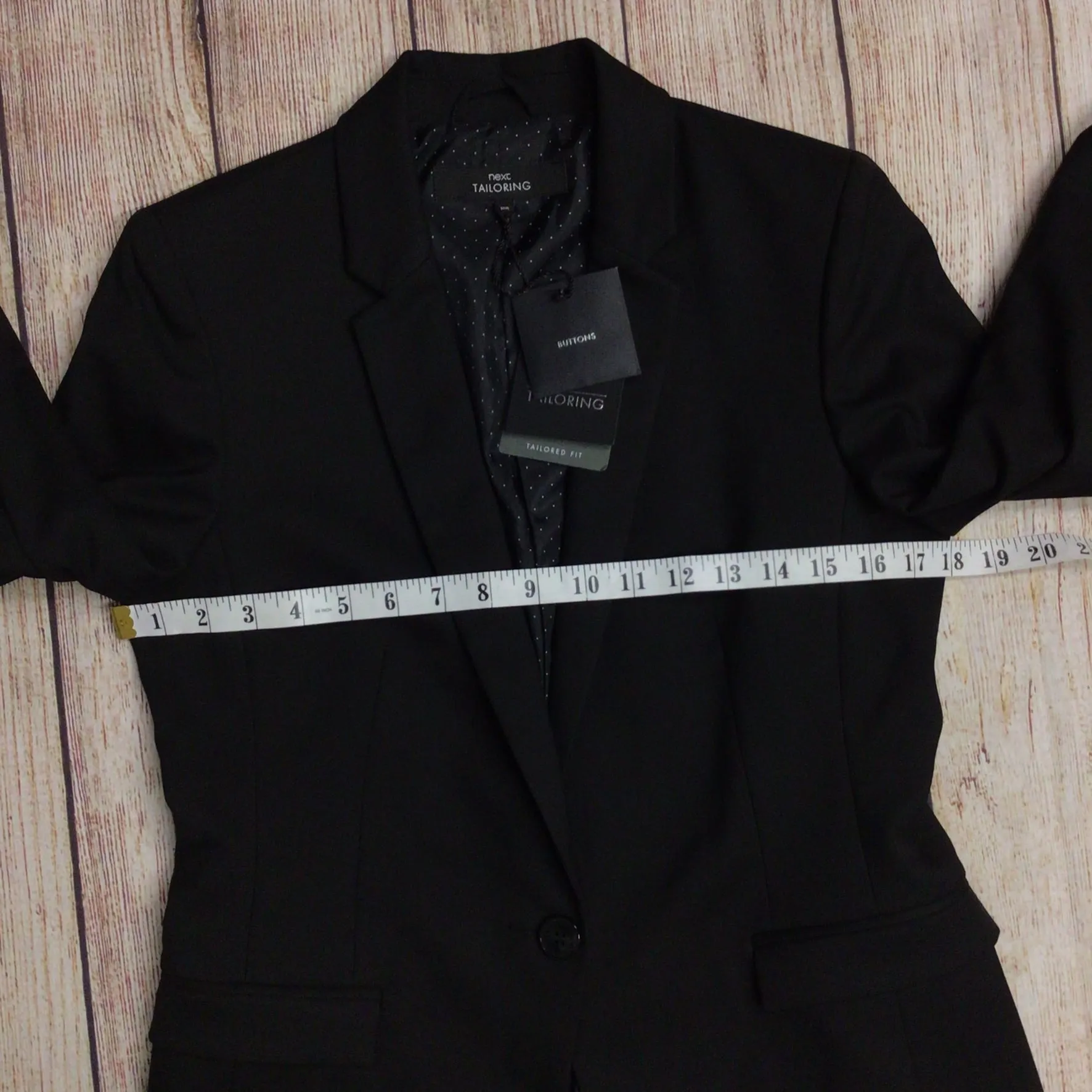 BNWT Next Tailoring Black Blazer Jacket w/Shoulder Pads Size 10R