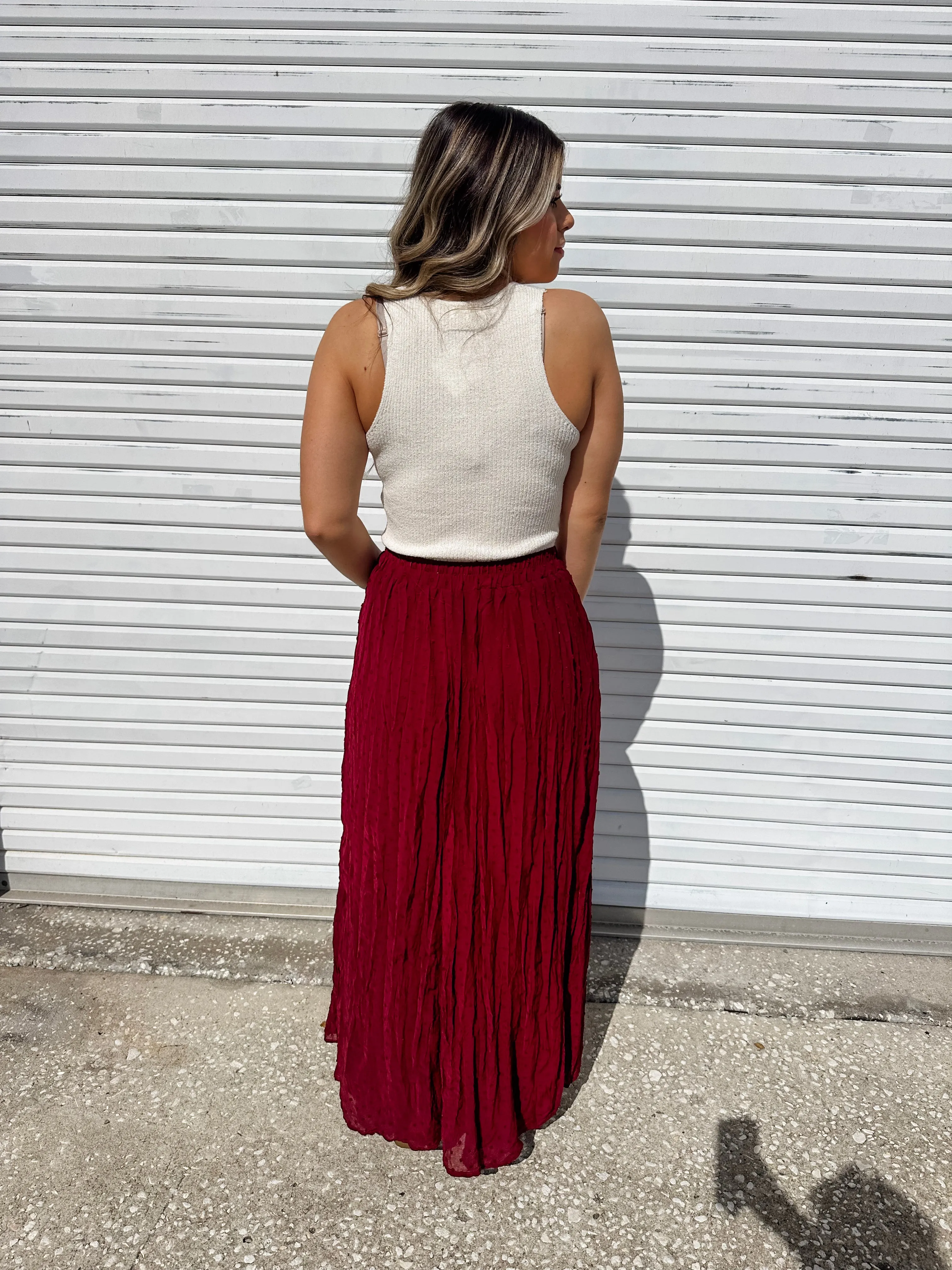 Brinley Burgundy Skirt