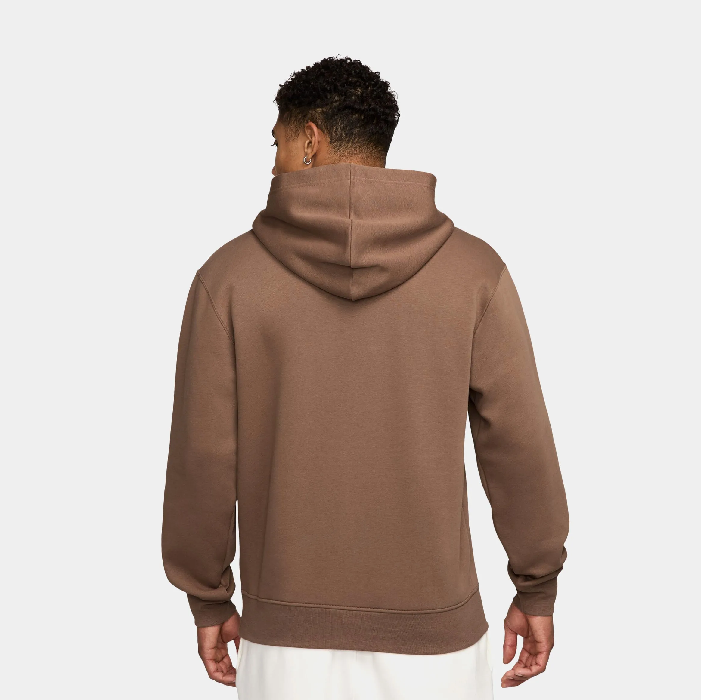 Brooklyn Fleece Pullover Mens Hoodie (Brown/White)