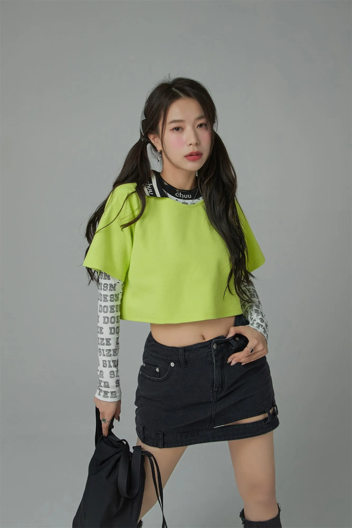 Chuu Lapel Loose Fit T-Shirt