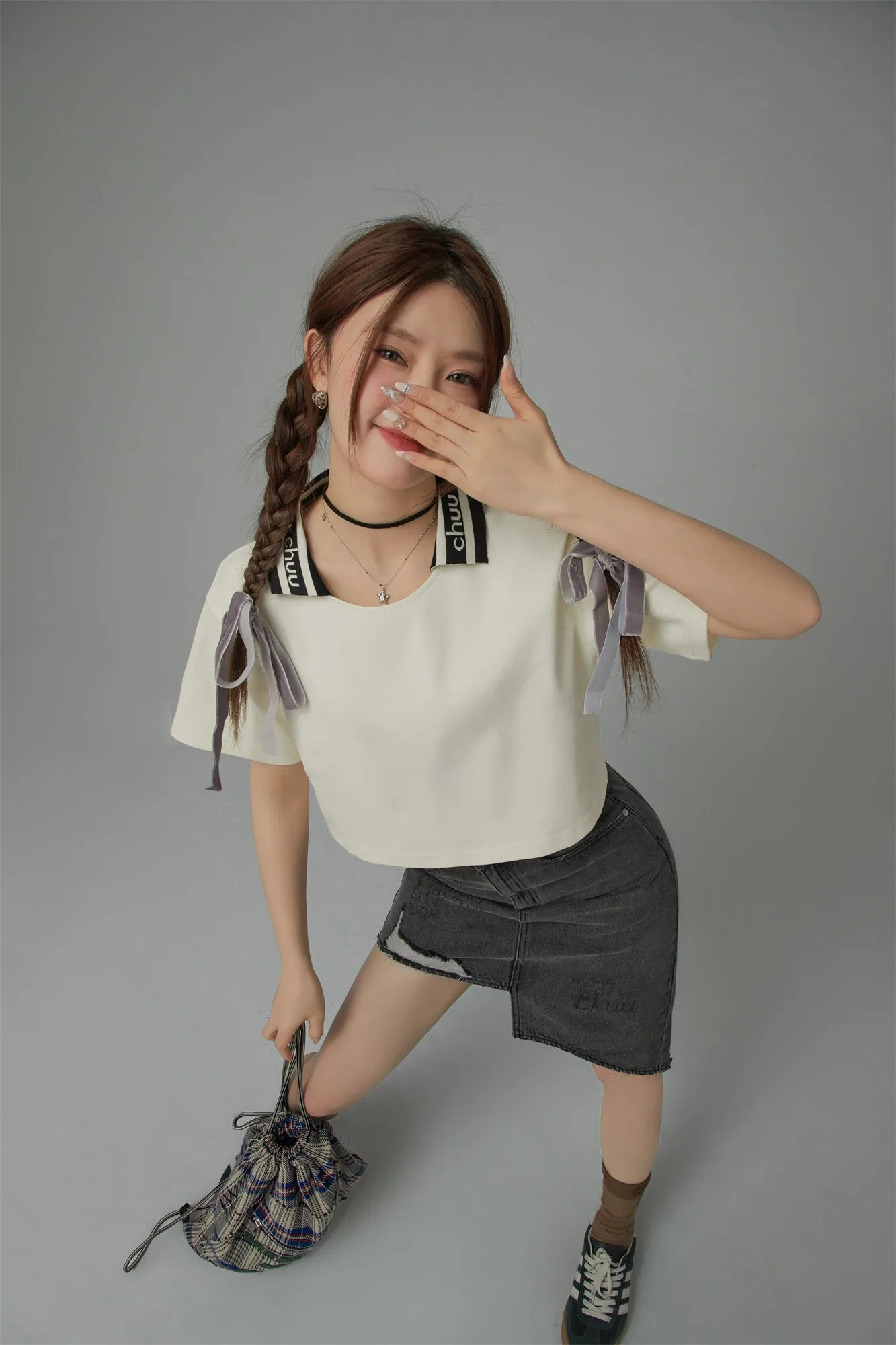 Chuu Lapel Loose Fit T-Shirt