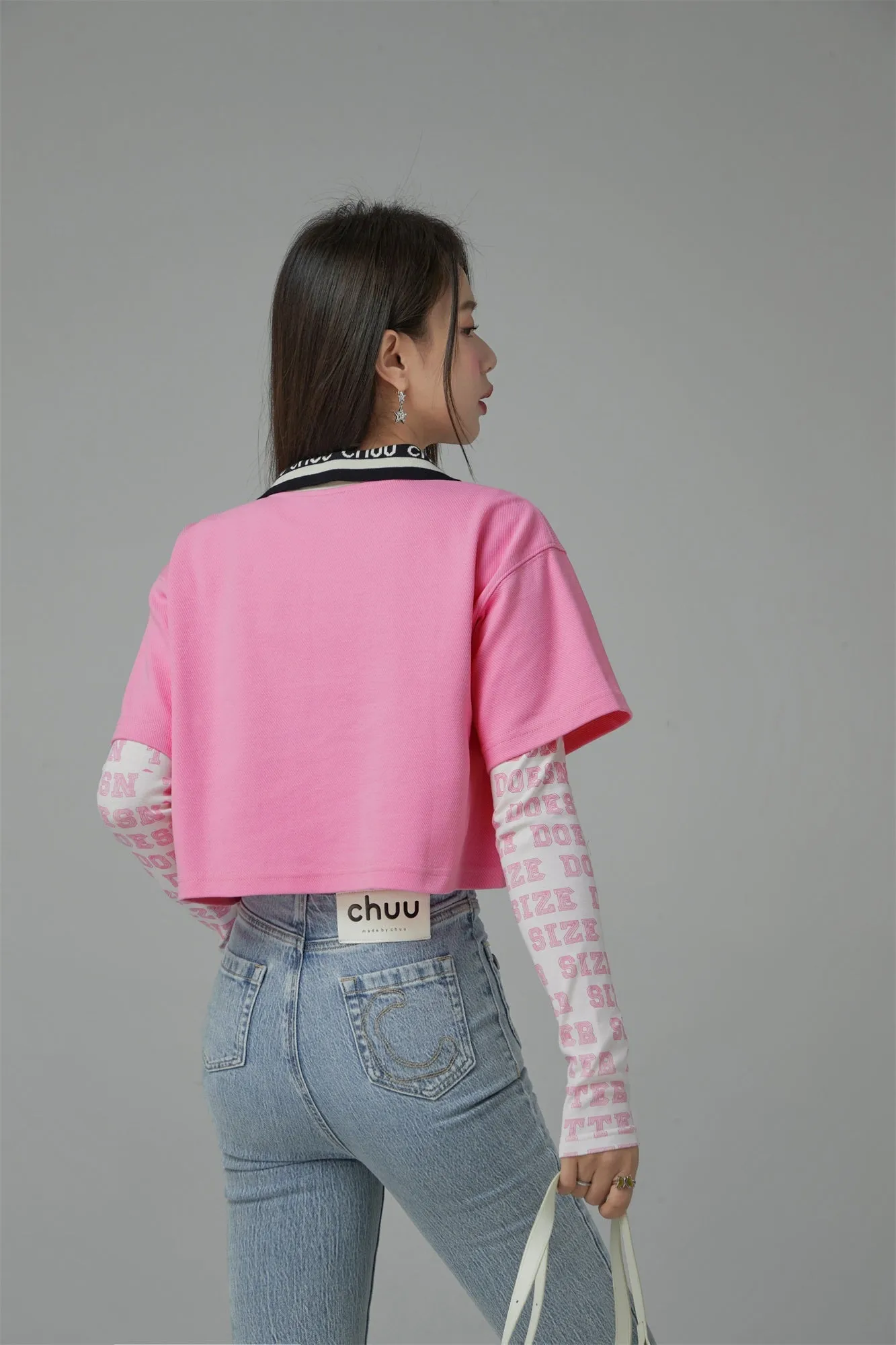 Chuu Lapel Loose Fit T-Shirt