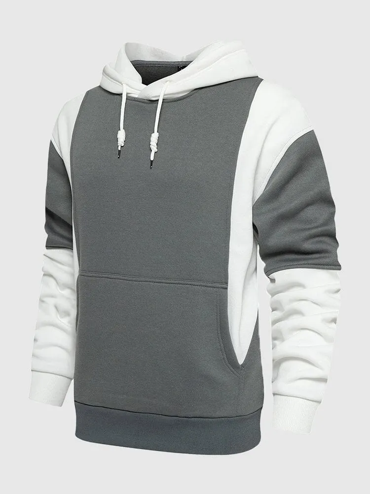 Color Blocking Fashion Casual Hoodie