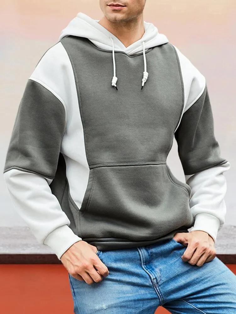 Color Blocking Fashion Casual Hoodie