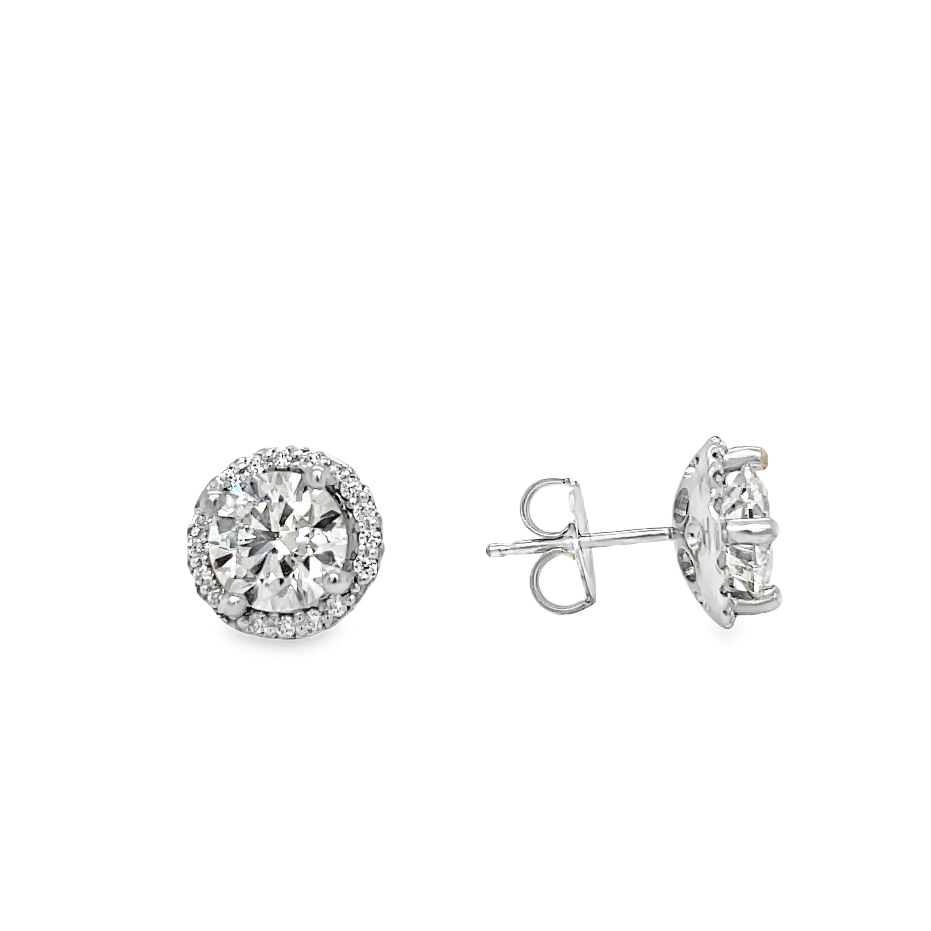 Diamond Studs with Diamond Jackets 2.09 cts White Gold