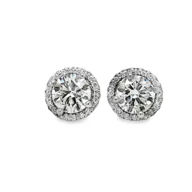 Diamond Studs with Diamond Jackets 2.09 cts White Gold