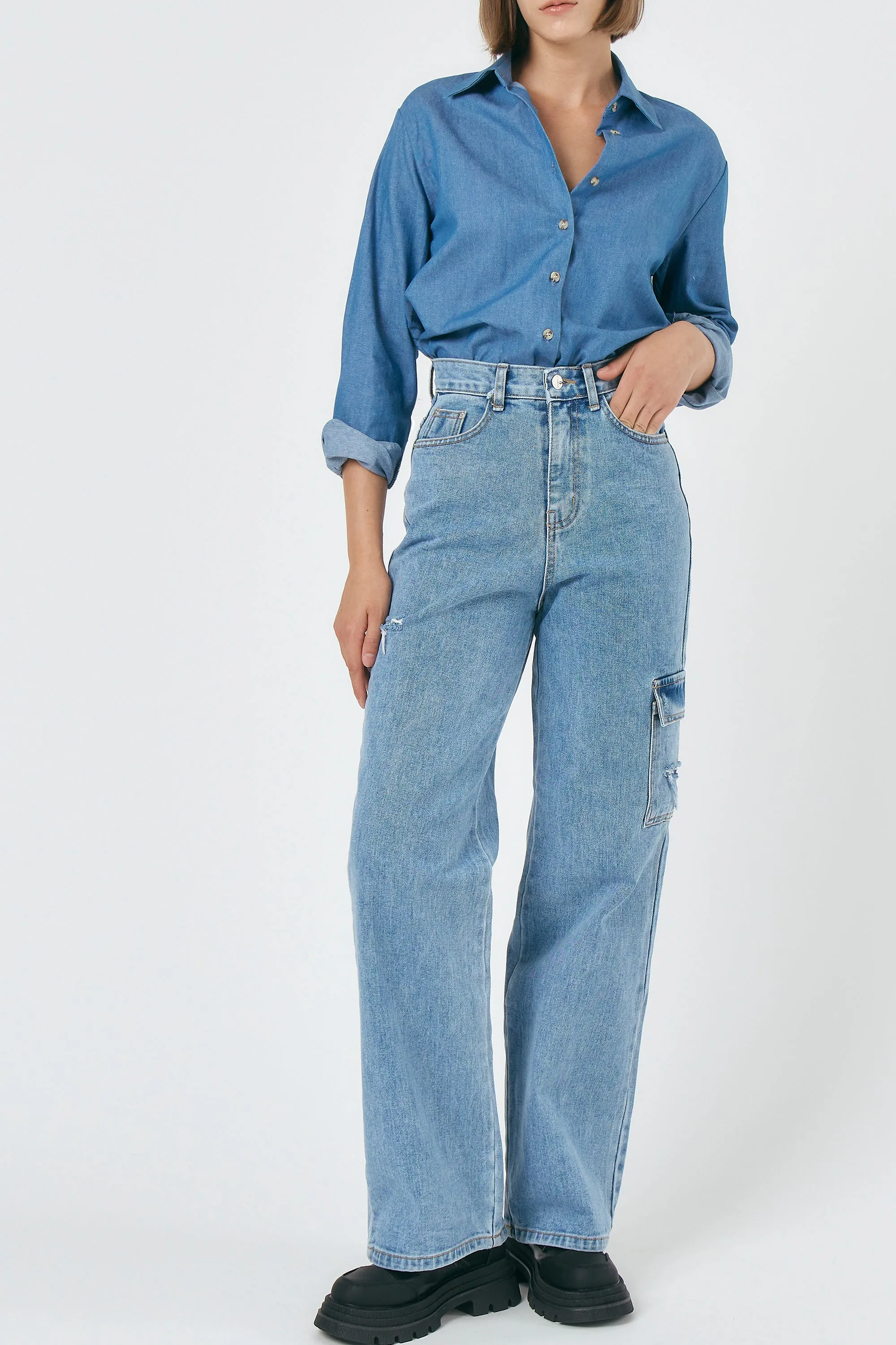 Eleanor Cargo Denim Pants