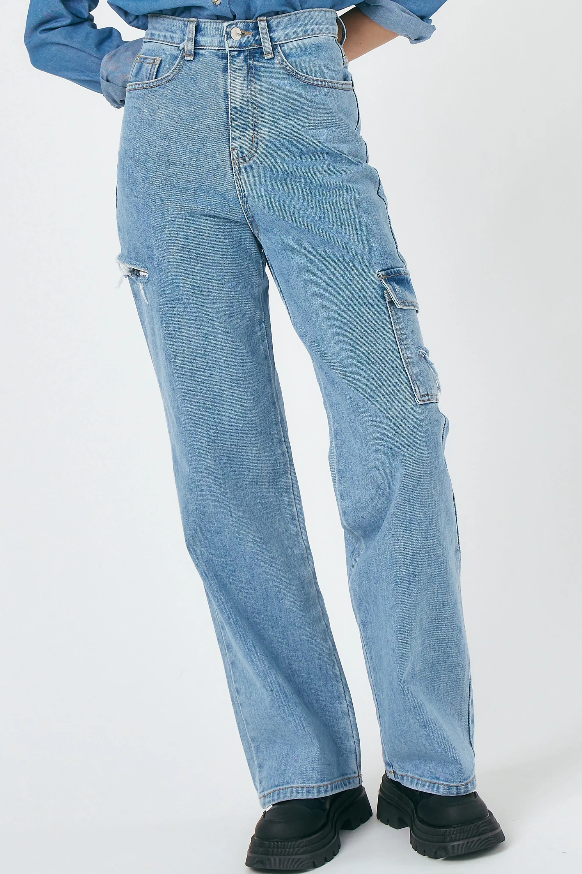 Eleanor Cargo Denim Pants