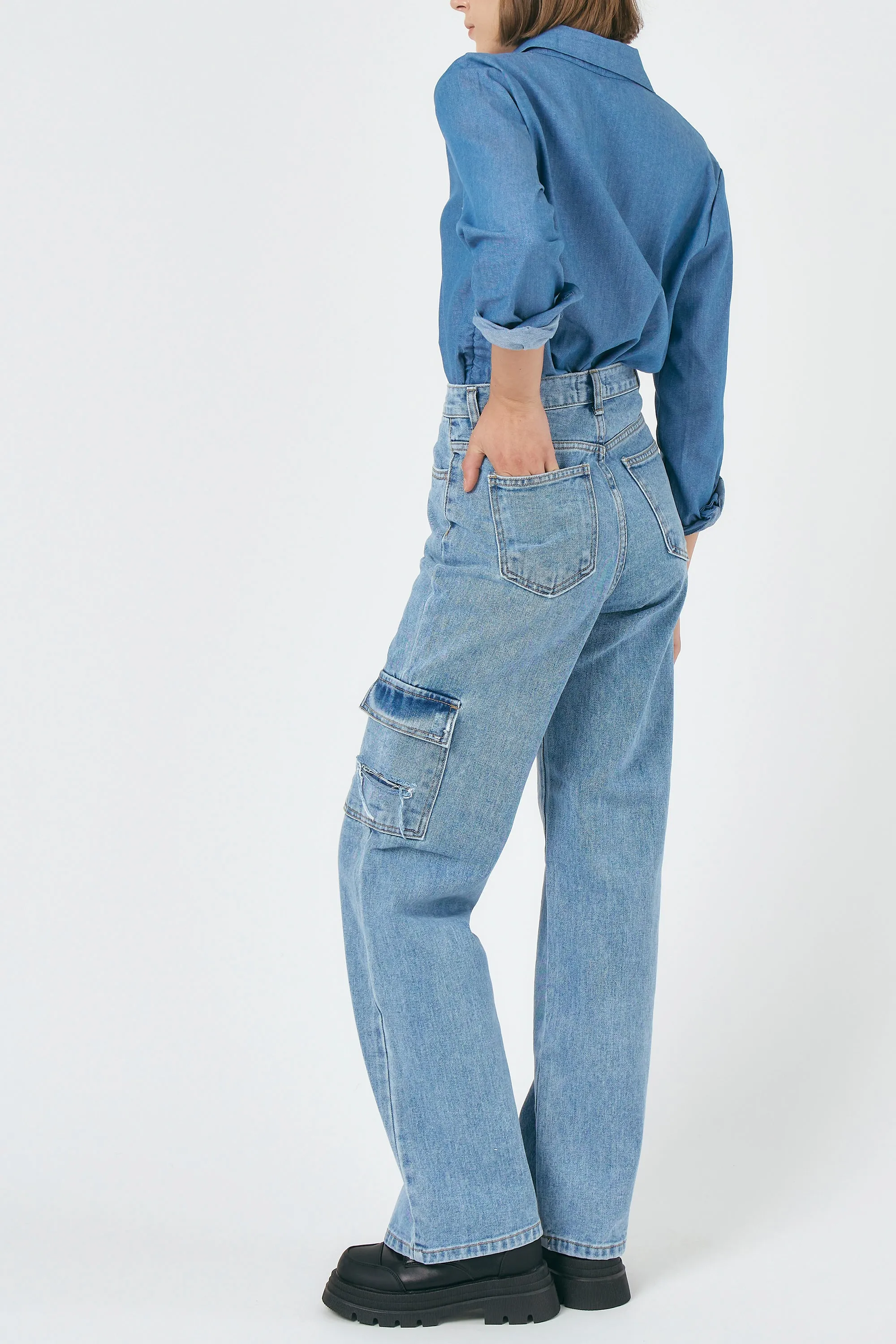 Eleanor Cargo Denim Pants