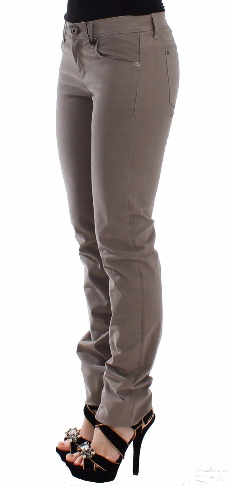 Ermanno Scervino Taupe Beige Slim Jeans Denim Pants Skinny