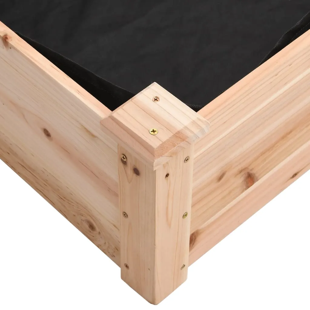 Garden Raised Bed with Liner 120x120x25 cm Solid Wood Fir