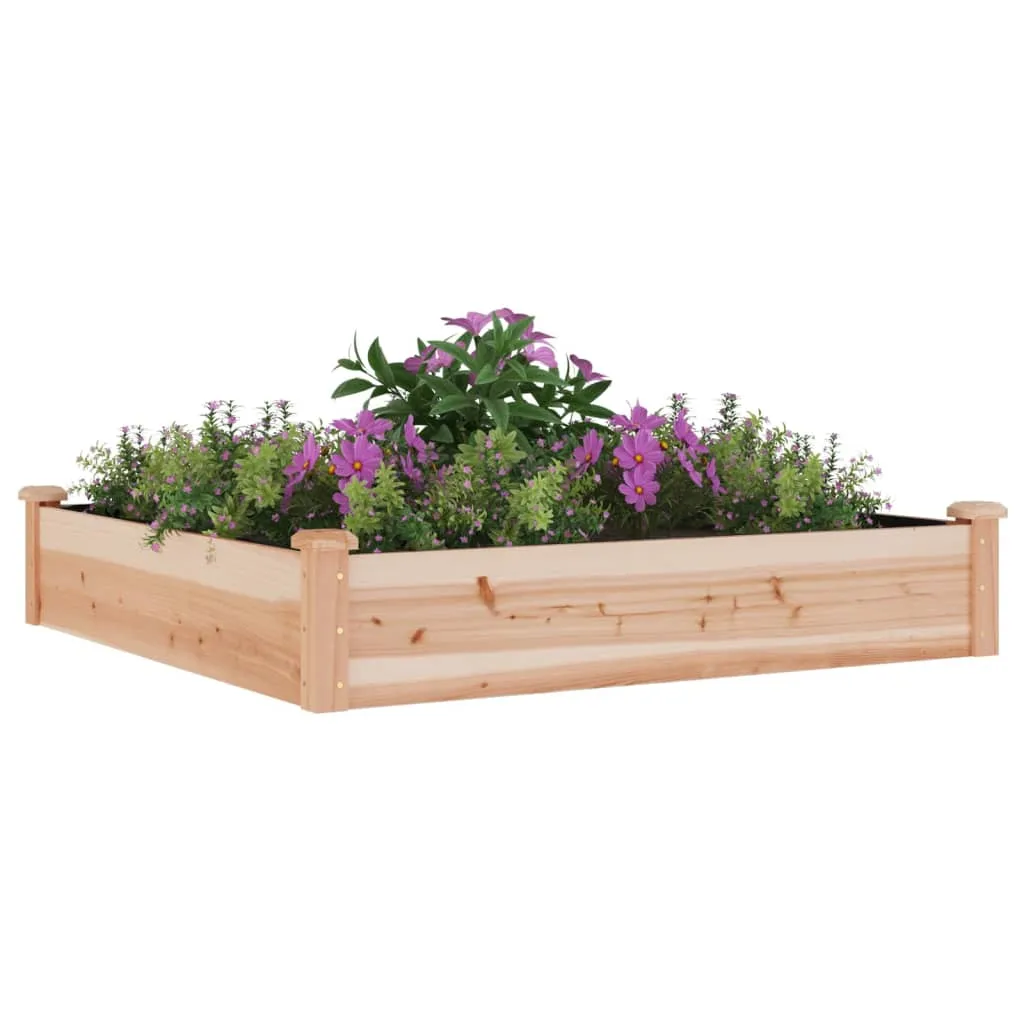 Garden Raised Bed with Liner 120x120x25 cm Solid Wood Fir