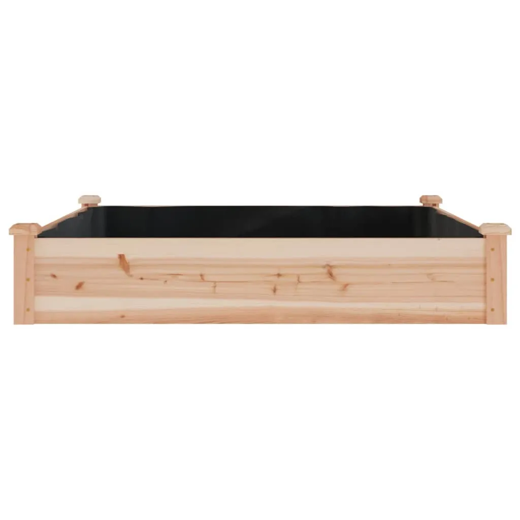 Garden Raised Bed with Liner 120x120x25 cm Solid Wood Fir