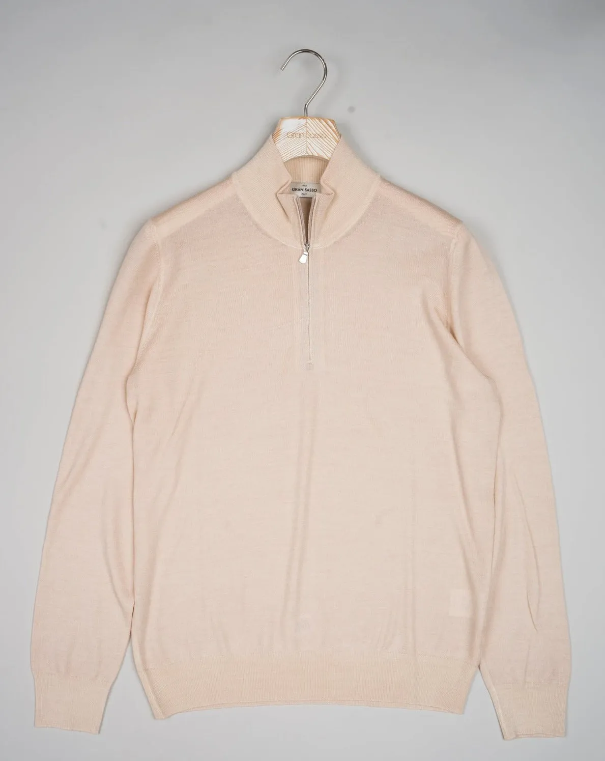 Gran Sasso Vintage Merino Half Zip / Light Beige