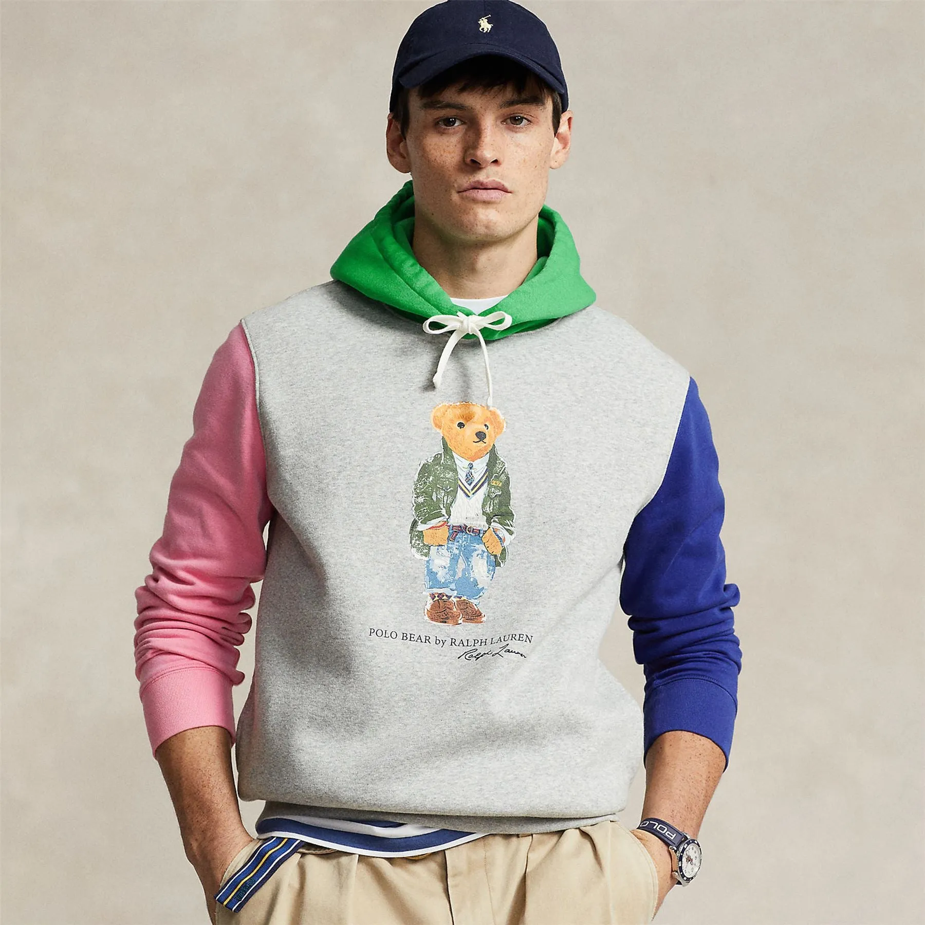 Heritage Bear Knitted Hoodie Andover Heather Multi - SS24