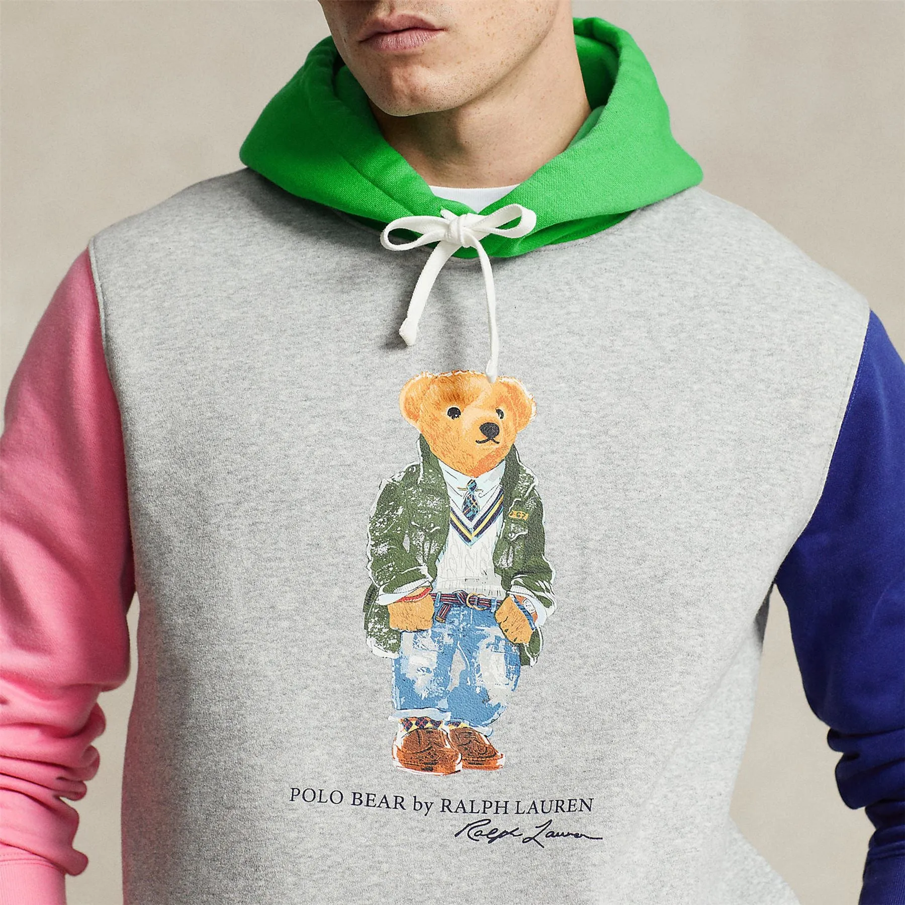 Heritage Bear Knitted Hoodie Andover Heather Multi - SS24