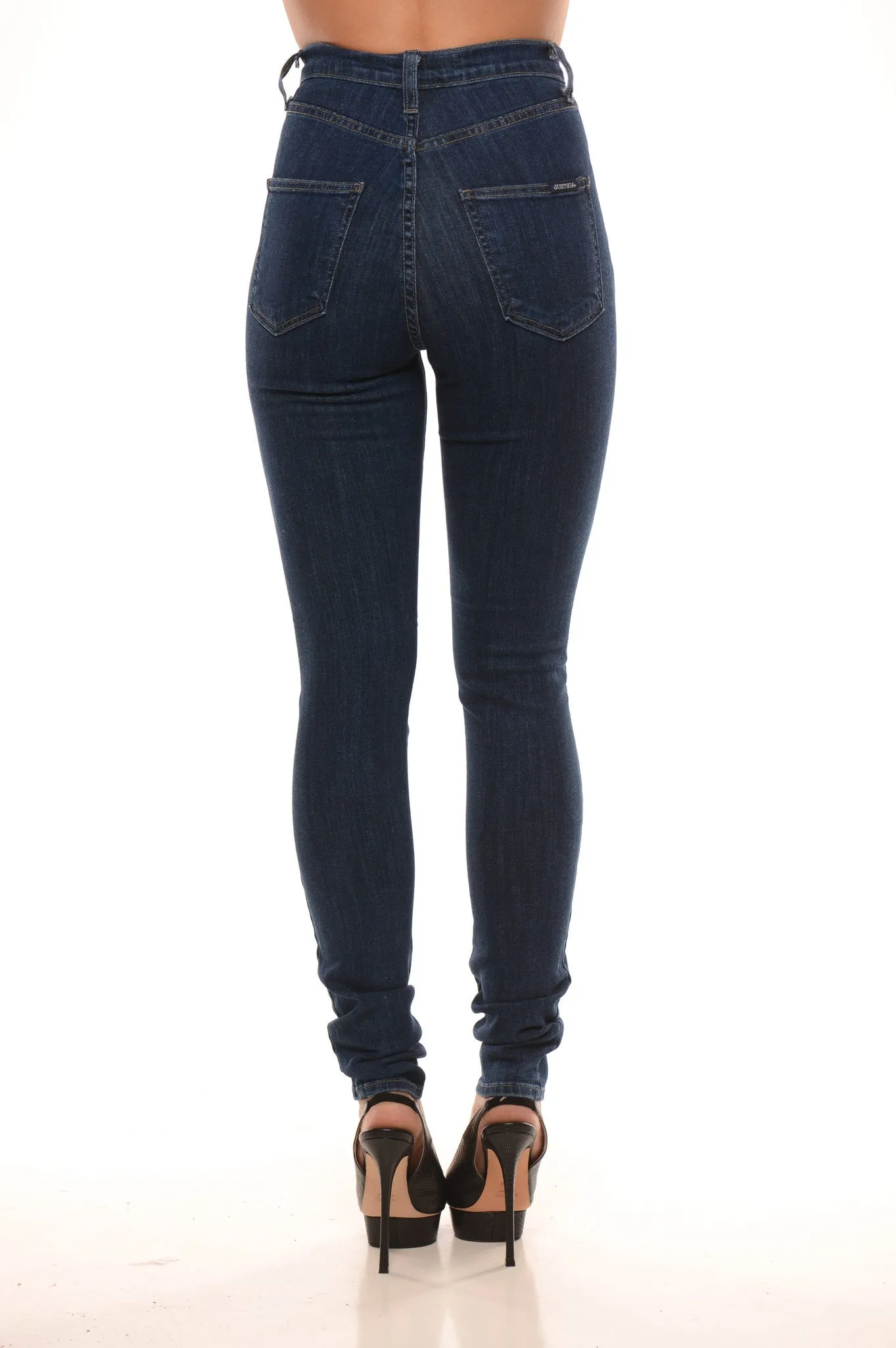 High Rise Dark Washed Skinny Jeans