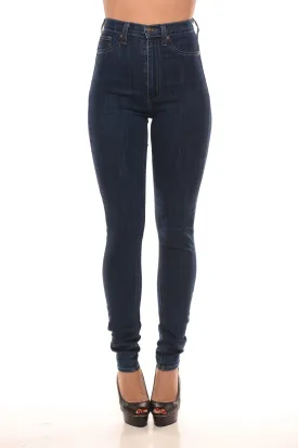 High Rise Dark Washed Skinny Jeans