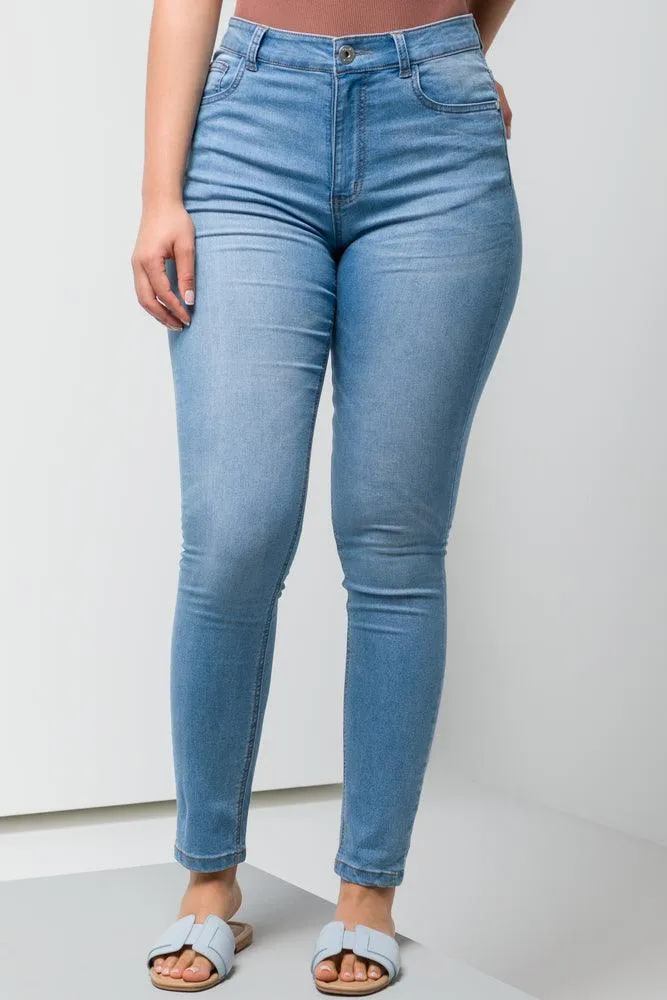 High Rise Skinny Jeans Light Blue