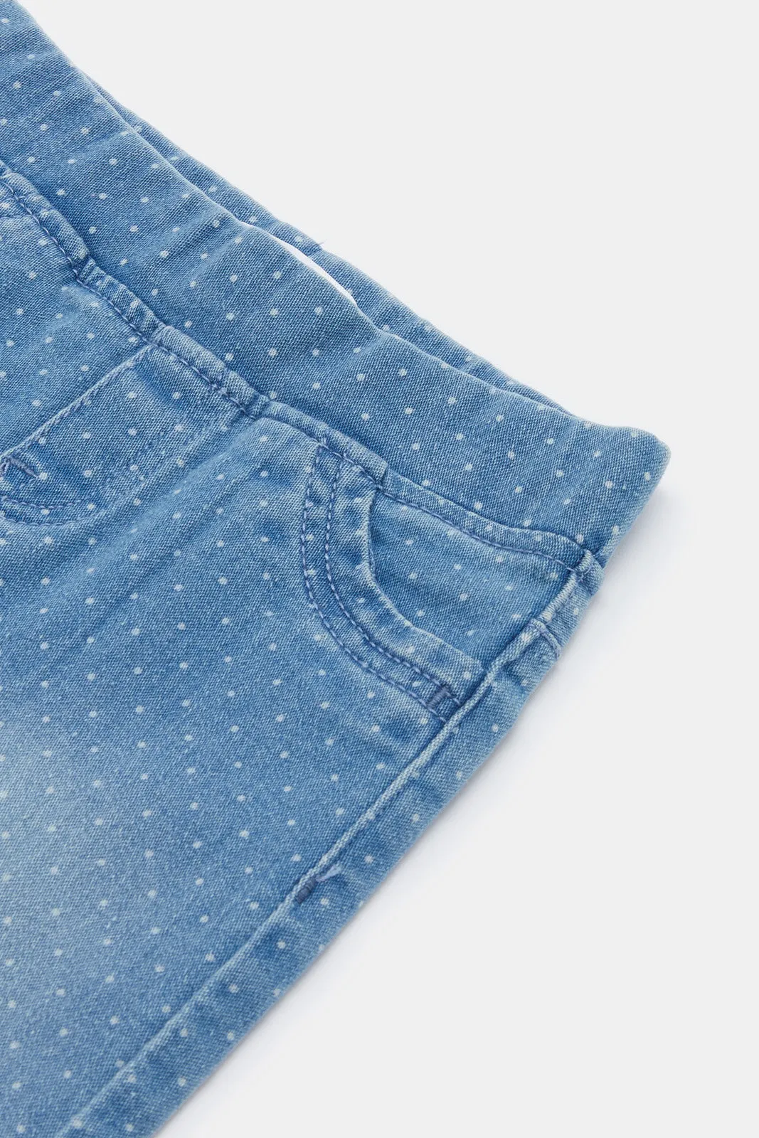 Infant Girls Blue Polka Dot Jeggings