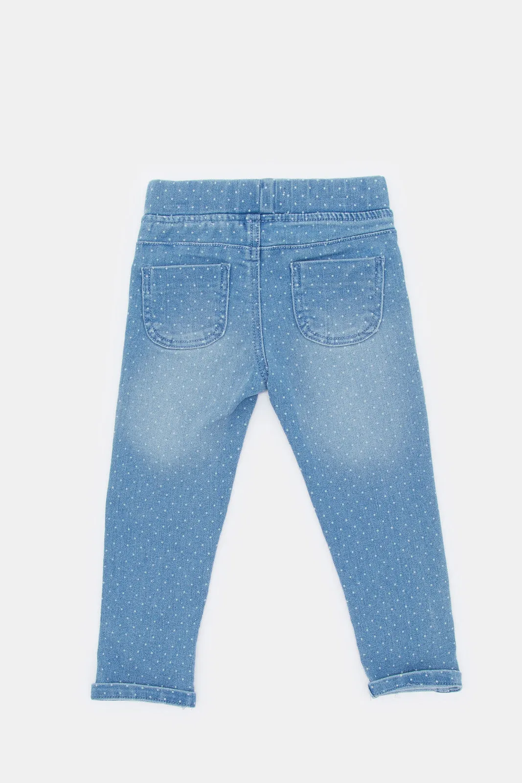 Infant Girls Blue Polka Dot Jeggings