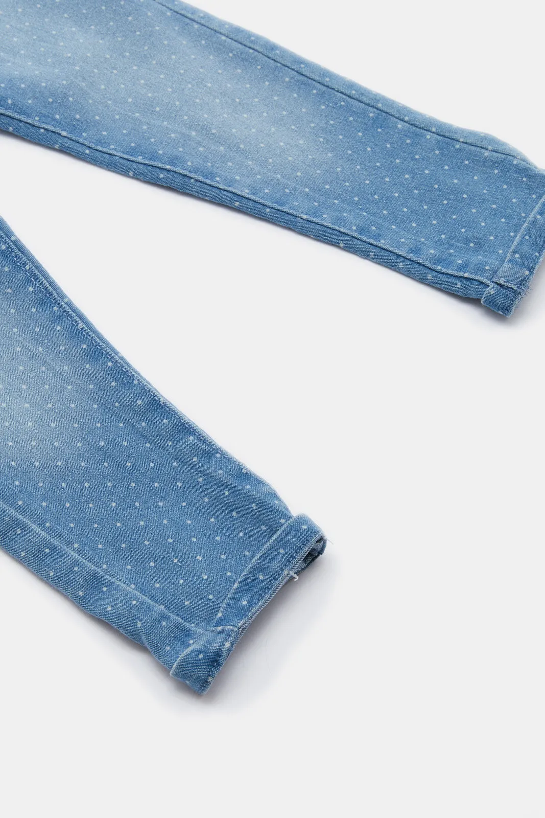 Infant Girls Blue Polka Dot Jeggings