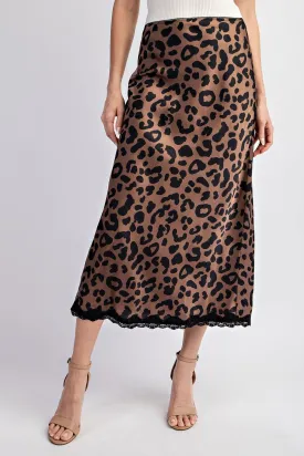 Leopard Print Midi Skirt