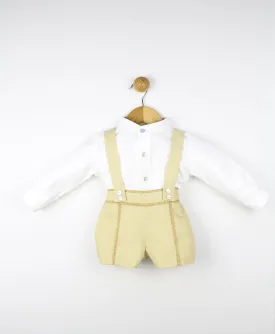 Light Brown Overalls Boy Set