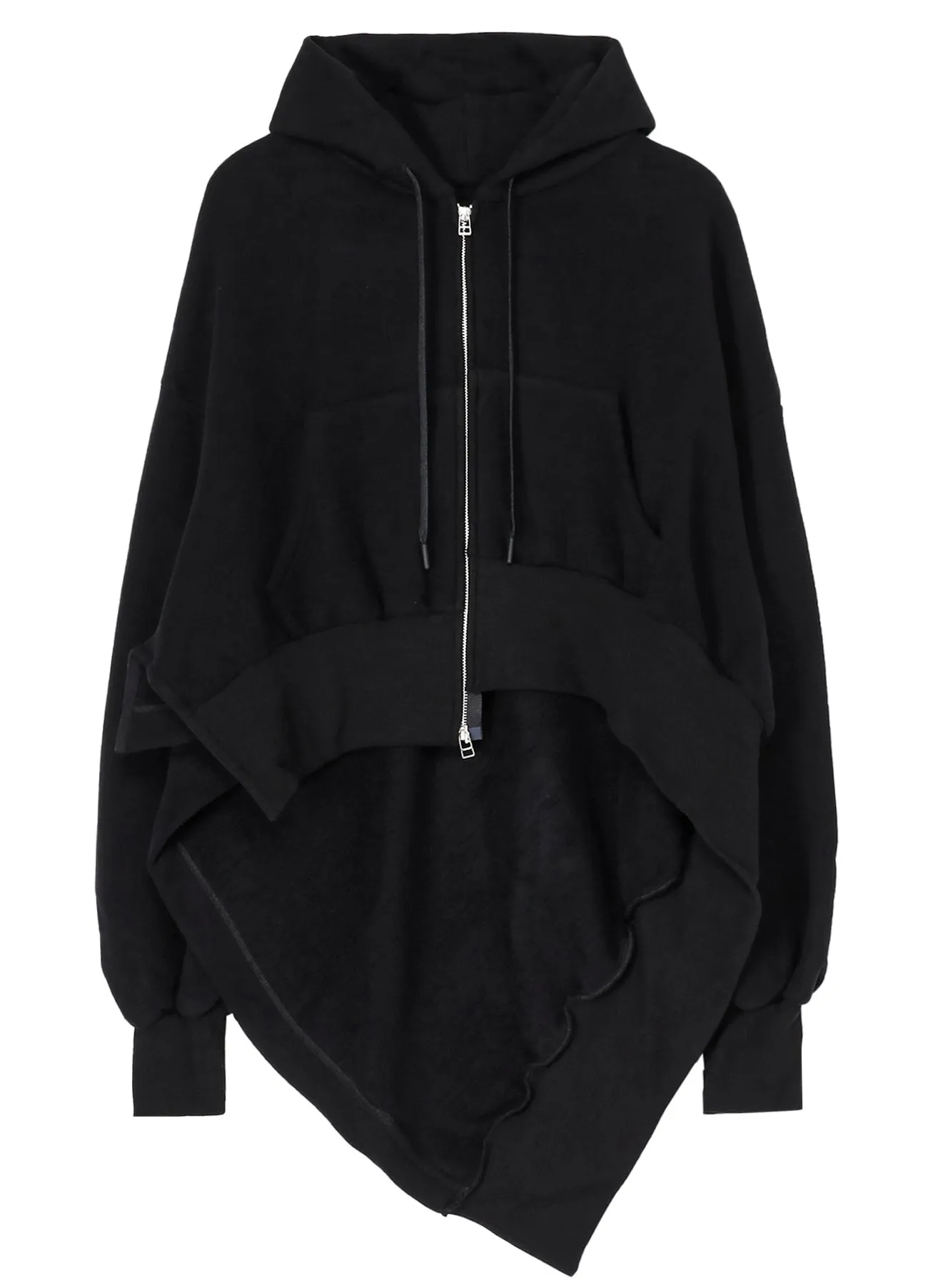 Liy/C BLUSHED FRENCH TERRY R-UNBALANCE HOODIE