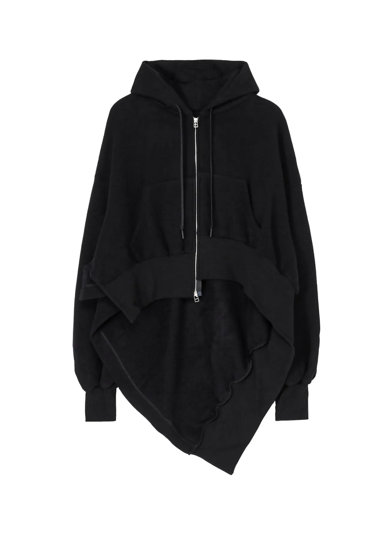 Liy/C BLUSHED FRENCH TERRY R-UNBALANCE HOODIE