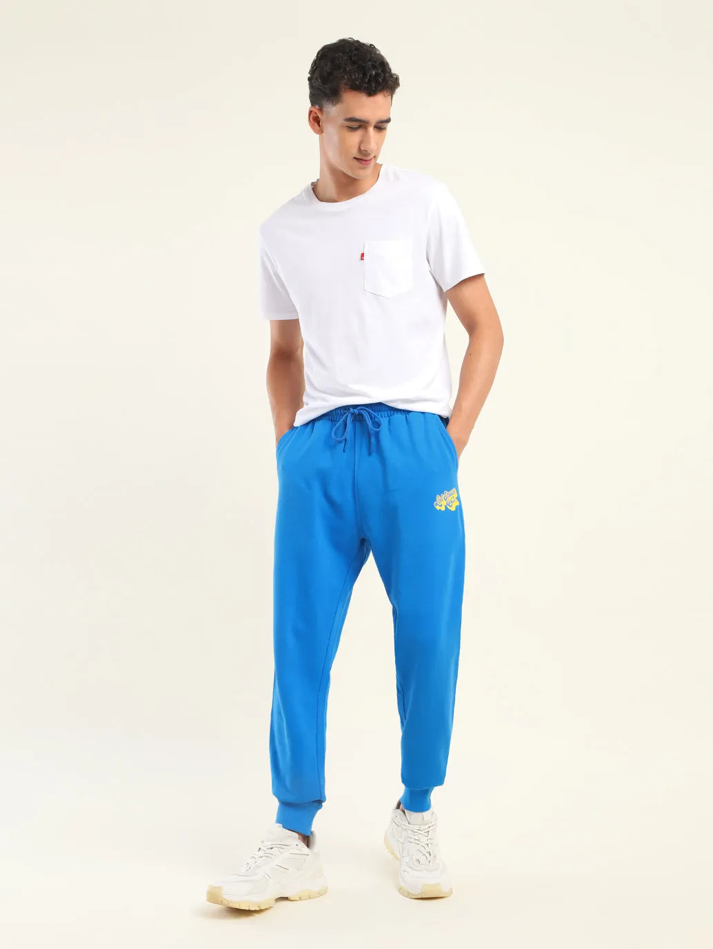 Men's Dark Blue Regular Fit Joggers