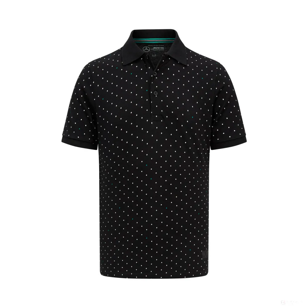 Mercedes Mens Polka Dot Polo, Black