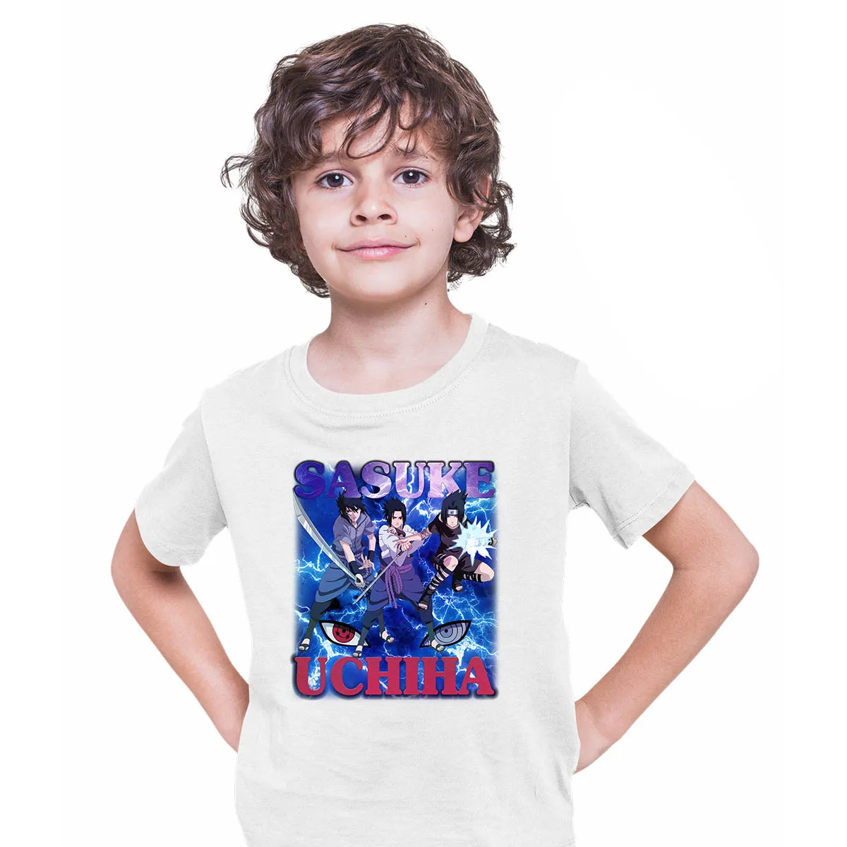 Naruto Shippuden Sasuke Uchiha Graphic Art Naruto Anime Manga T-shirt for Kids