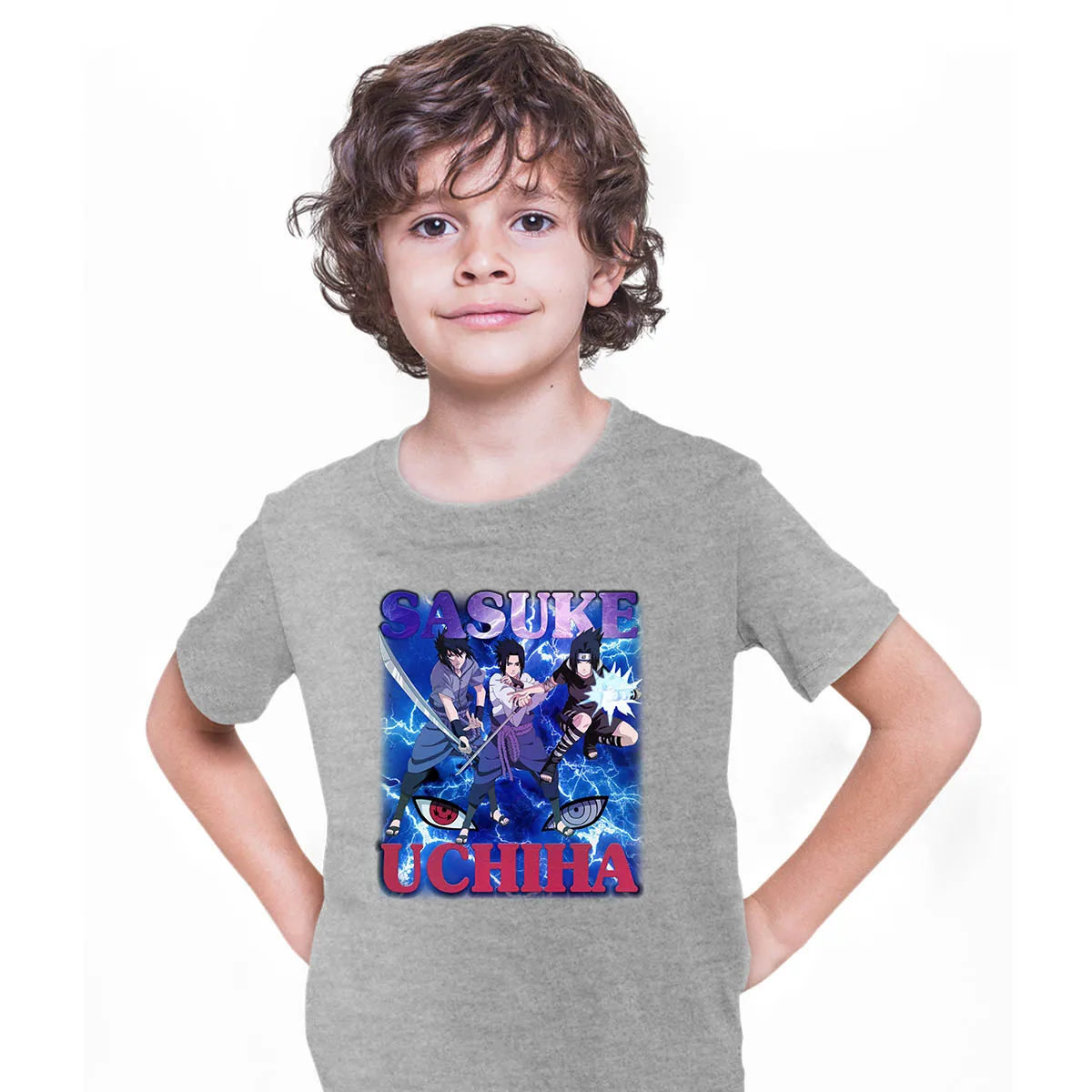 Naruto Shippuden Sasuke Uchiha Graphic Art Naruto Anime Manga T-shirt for Kids