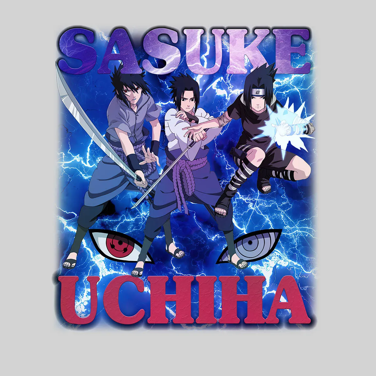 Naruto Shippuden Sasuke Uchiha Graphic Art Naruto Anime Manga T-shirt for Kids