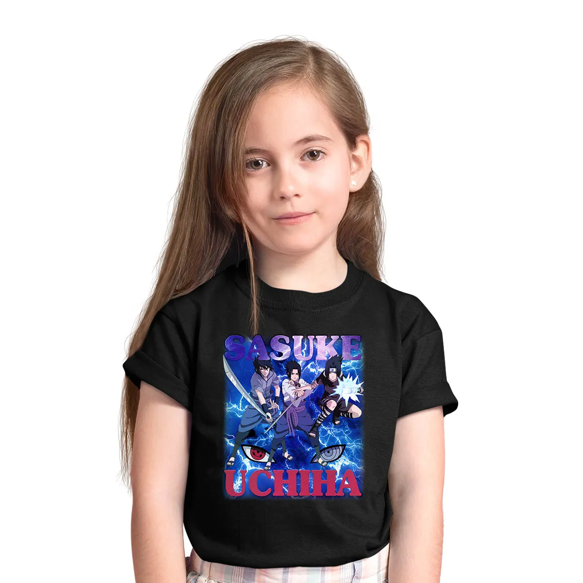 Naruto Shippuden Sasuke Uchiha Graphic Art Naruto Anime Manga T-shirt for Kids