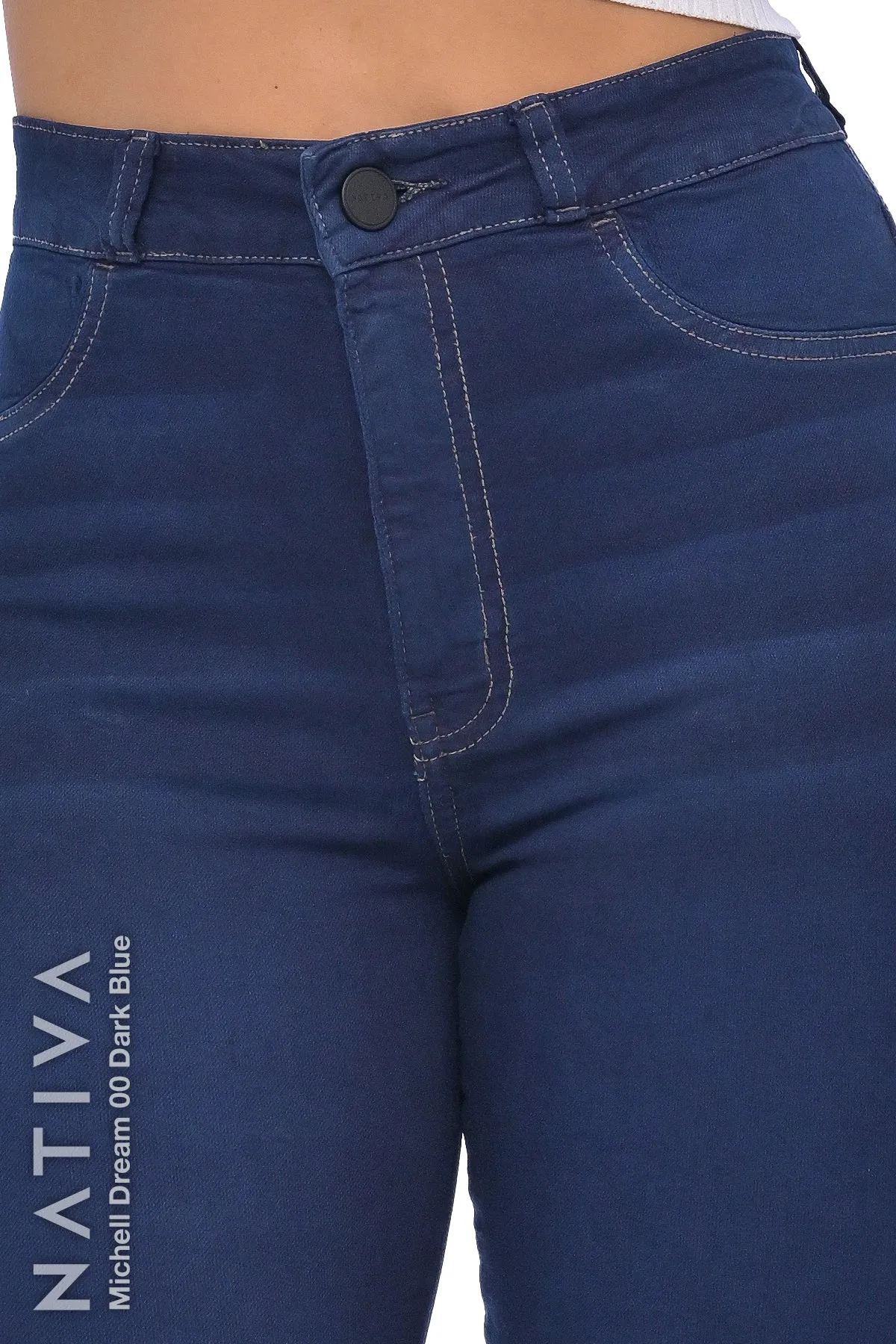 NATIVA, STRETCH JEANS. MICHELLE DREAM 00 DARK BLUE,  High Shaping Capacity, Ultra Comfy, 24-Hour Wear, Hi-Rise Super Skinny Jeans