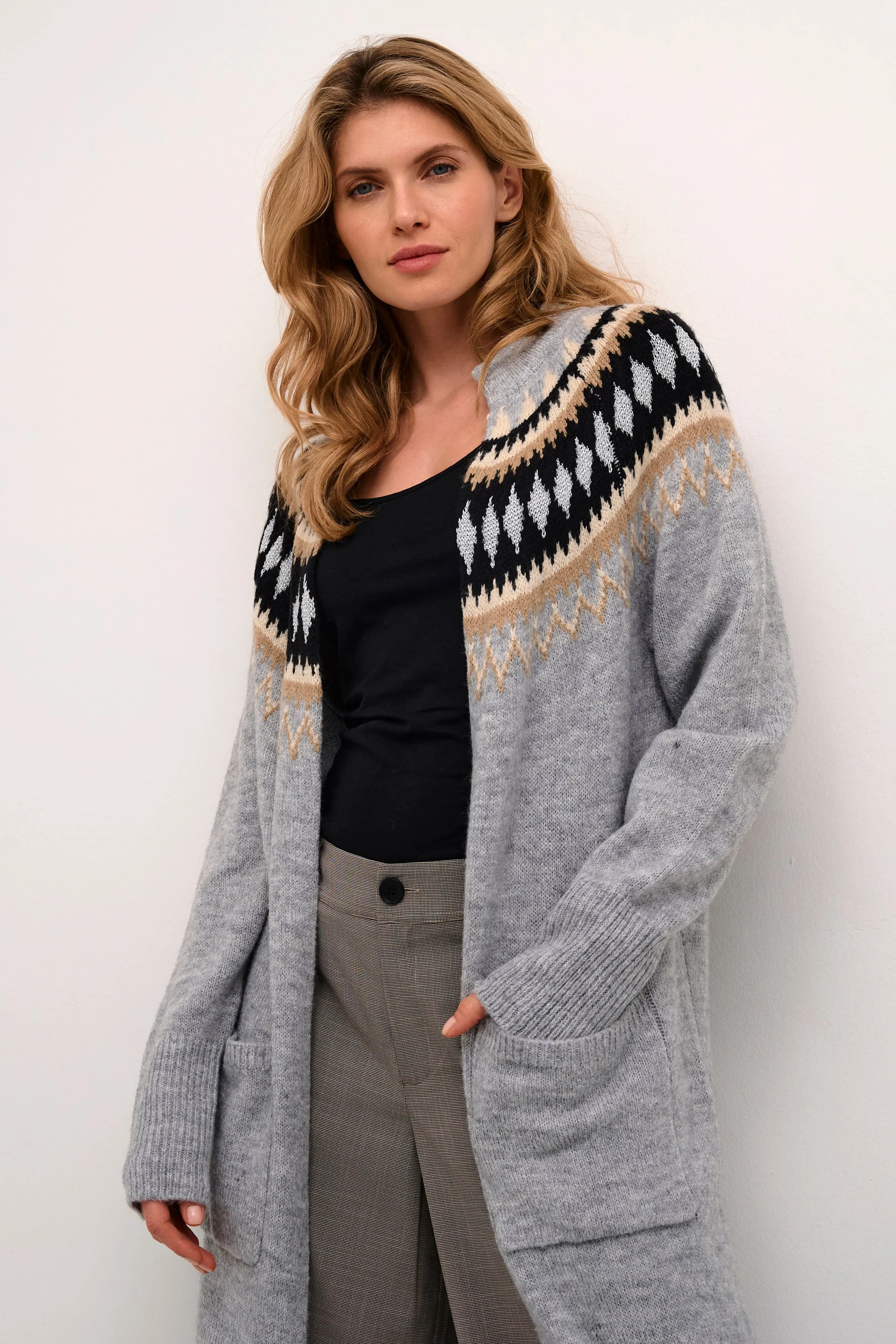 Nickie Thurid Cardigan in Light Grey Melange