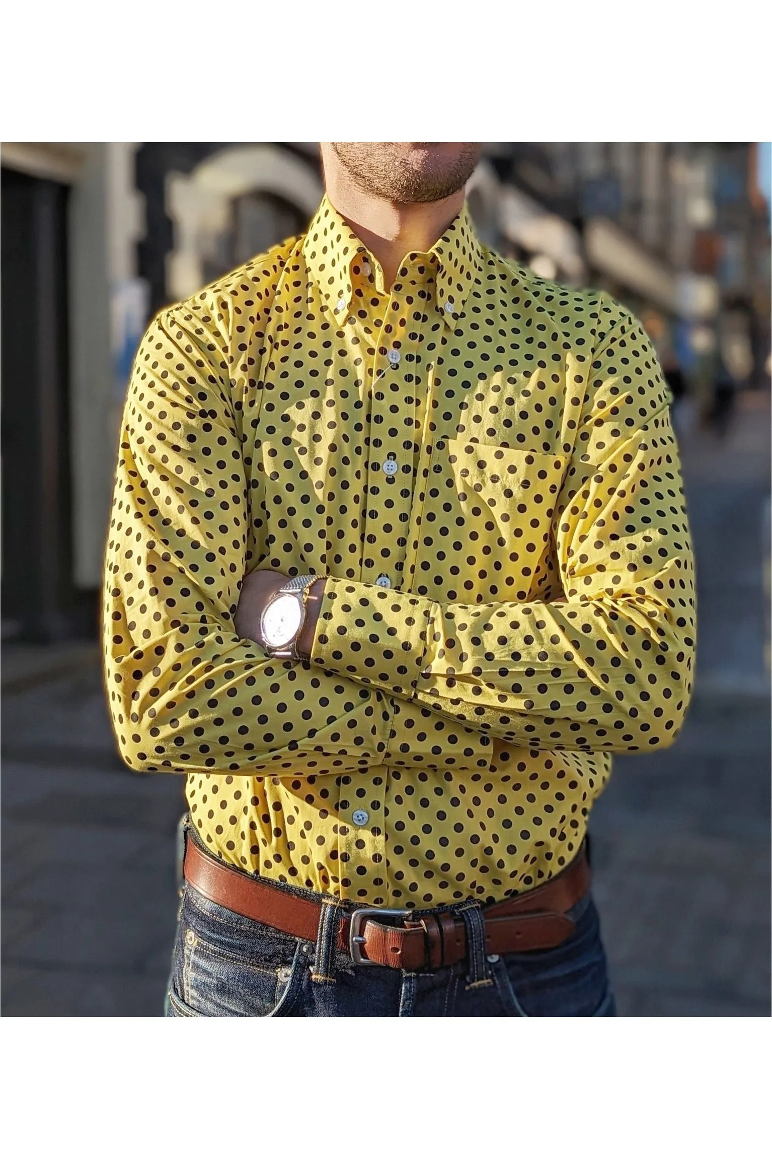 Relco - Polkadot Mustard & Black - Shirt