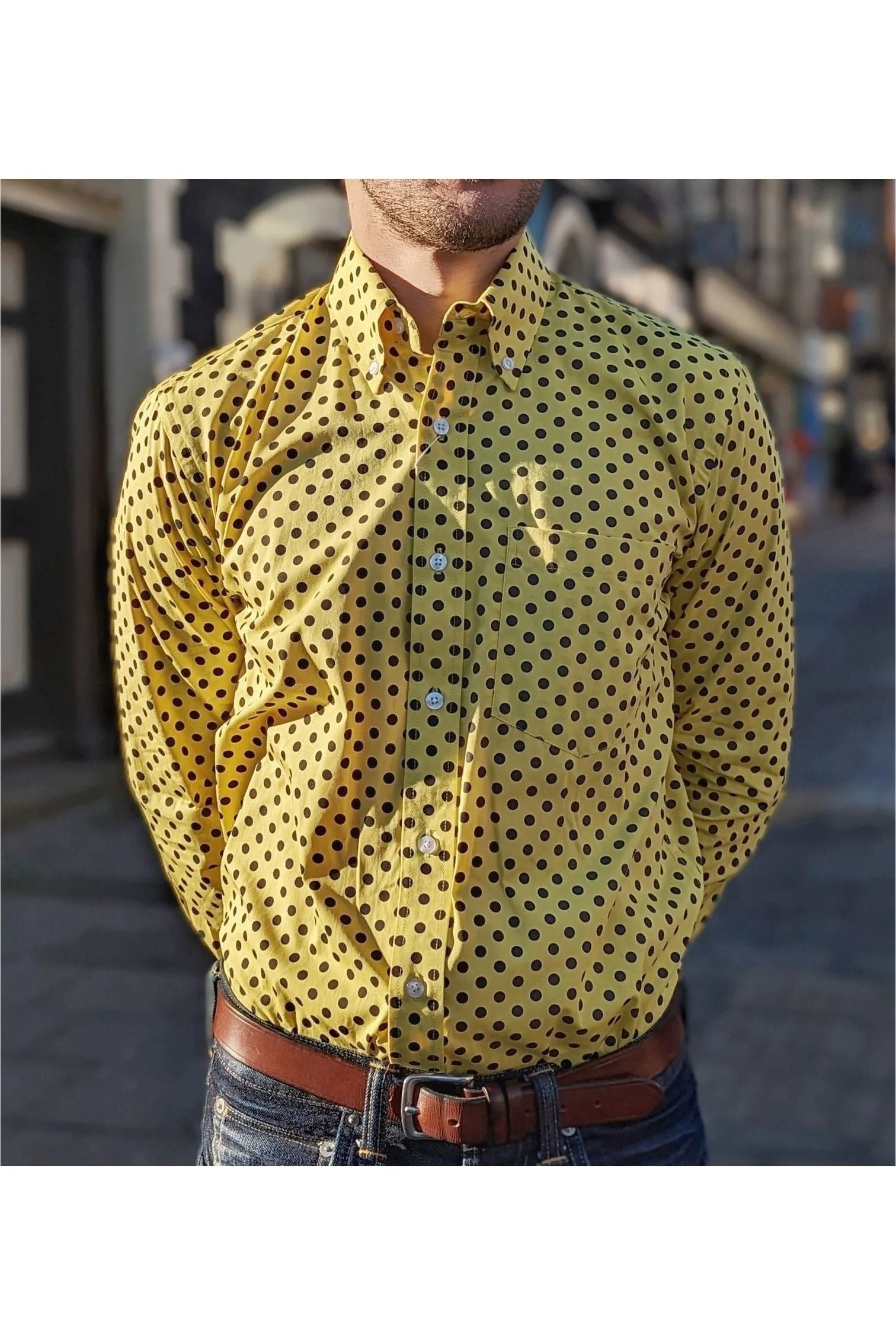 Relco - Polkadot Mustard & Black - Shirt