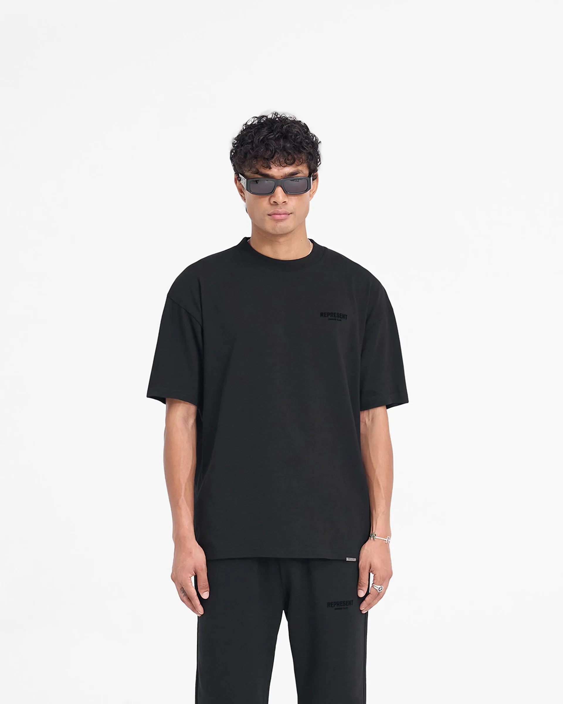 Represent Owners Club Flocked T-Shirt - Black